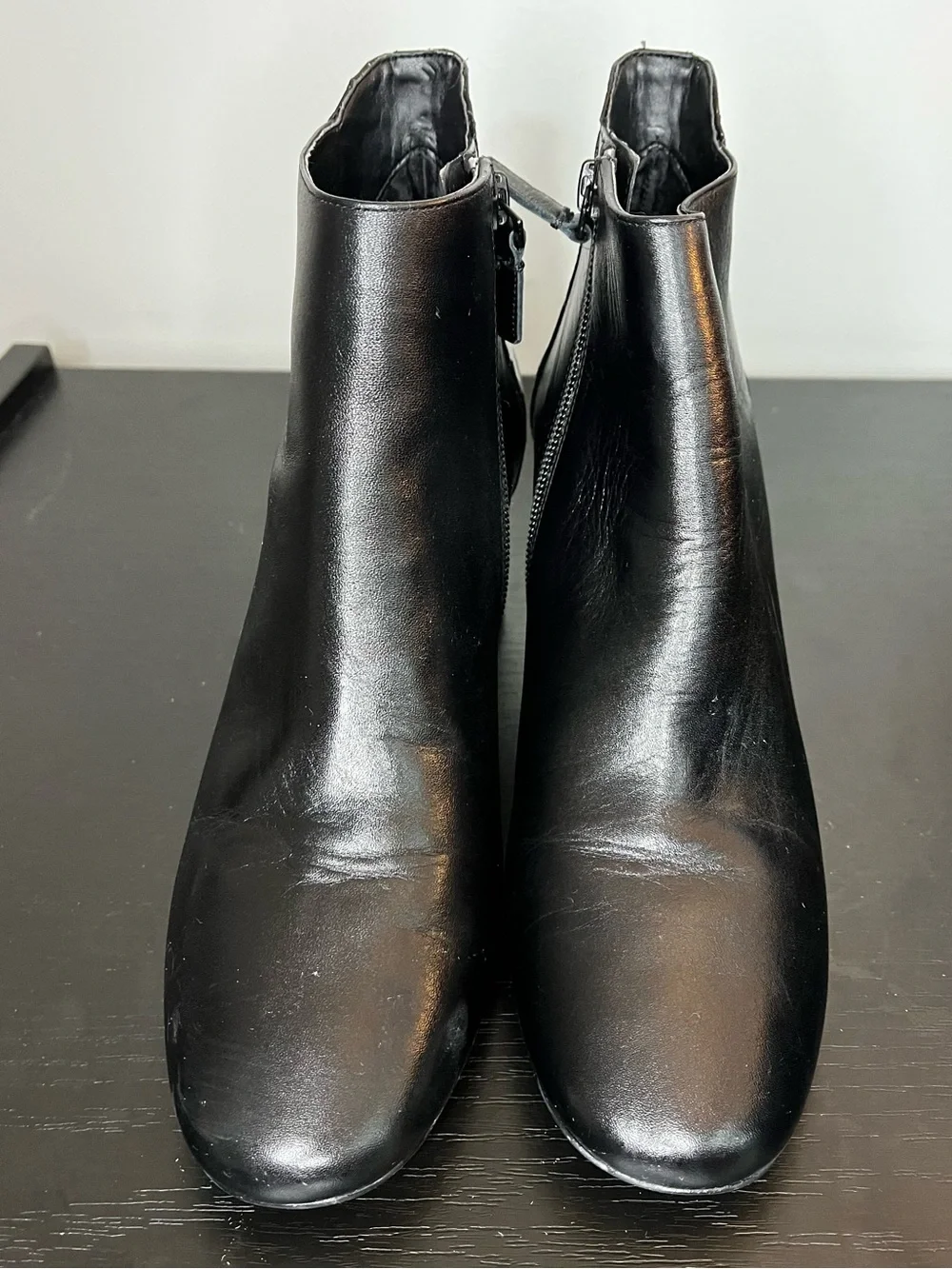 Cole Haan Nella Crocodile-Embossed Black Leather Heel Ankle Boots Women’s 7.5